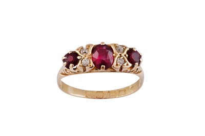 Lot 164 - A ruby and diamond ring, 1911-12