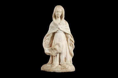 Lot 119 - A 17TH CENTURY MARBLE FIGURE OF THE MADONNA, PROBABLY FROM SOUTHERN FRANCE OR SPAIN