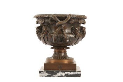 Lot 246 - A LATE 19TH CENTURY BRONZE MODEL OF THE WARWICK VASE