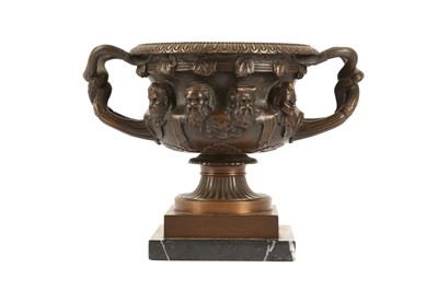 Lot 246 - A LATE 19TH CENTURY BRONZE MODEL OF THE WARWICK VASE