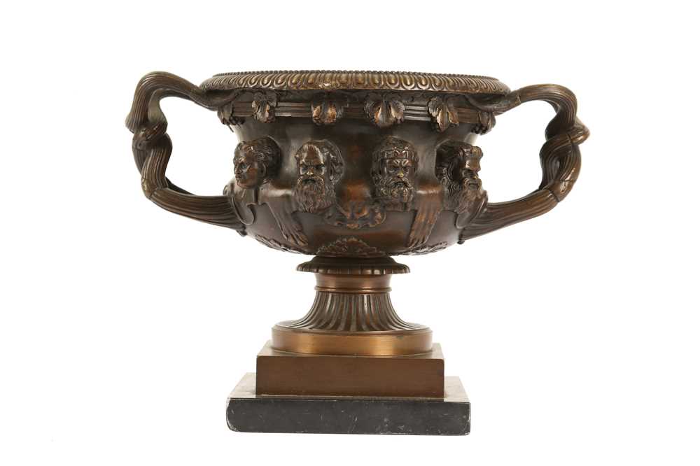 Lot 246 - A LATE 19TH CENTURY BRONZE MODEL OF THE WARWICK VASE