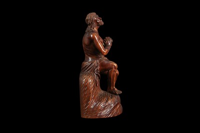 Lot 5 - A 17TH CENTURY GERMAN CARVED BOXWOOD FIGURE OF CHRIST ON THE COLD STONE