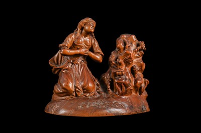 Lot 4 - A 17TH CENTURY SOUTH GERMAN CARVED BOXWOOD FIGURE OF THE PENITENT MAGDALENE