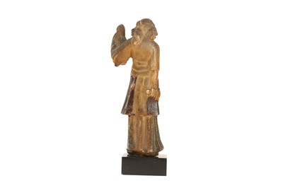 Lot 48 - A MID 17TH CENTURY GERMAN ALABASTER FIGURE OF JUDITH WITH THE  HEAD OF HOLOFERNES
