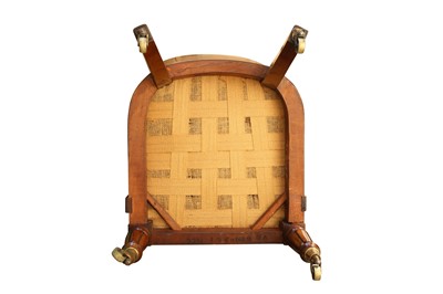 Lot 219 - ROYAL INTEREST: A 19TH CENTURY MAHOGANY LIBRARY CHAIR STAMPED WITH BUCKINGHAM PALACE INVENTORY NO.