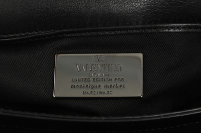 Lot 406 - Valentino Black Rockstud Va Va Voom Chain Clutch Bag