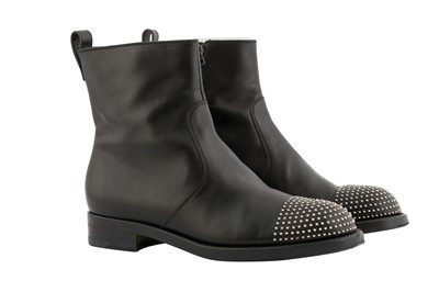 Lot 493 - Gucci Black Stud Ankle Boots - Size 36