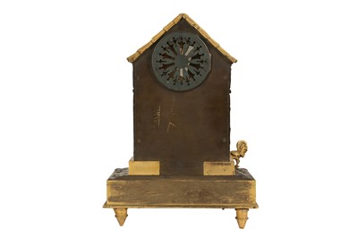 Lot 318 - AN EARLY 19TH CENTURY FRENCH EMPIRE PERIOD GILT AND PATINATED BRONZE FIGURAL MANTEL CLOCK