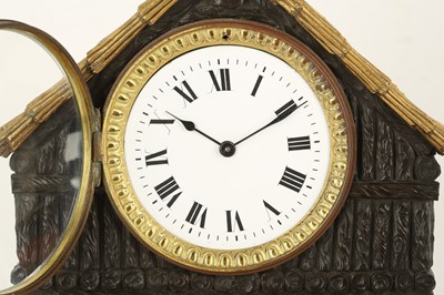 Lot 318 - AN EARLY 19TH CENTURY FRENCH EMPIRE PERIOD GILT AND PATINATED BRONZE FIGURAL MANTEL CLOCK