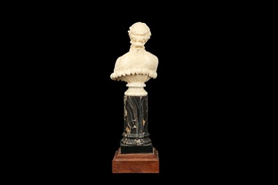 Lot 3 - A 19TH CENTURY DIEPPE IVORY BUST OF CLYTIE, AFTER THE ANTIQUE