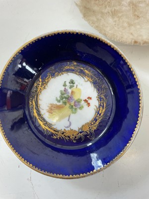 Lot 185 - A RARE MID 19TH CENTURY SEVRES STYLE PORCELAIN BLUE GROUND TRAVELLING TEA SERVICE