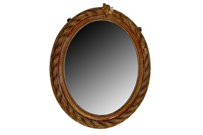 Lot 313 - A FRENCH GILT GESSO OVAL MIRROR, LATE 19TH CENTURY