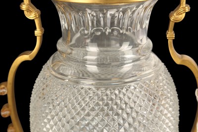 Lot 59 - A PAIR OF BELLE EPOQUE STYLE BACCARAT GILT BRONZE MOUNTED GLASS VASES