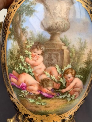 Lot 63 - JOSEPH RENE BINET (FRENCH, 1866-1911): A VERY FINE PAIR OF LATE 19TH CENTURY SEVRES STYLE PORCELAIN URNS