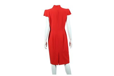 Lot 14 - Alexander McQueen Red Crepe Zip Front Dress - Size 44