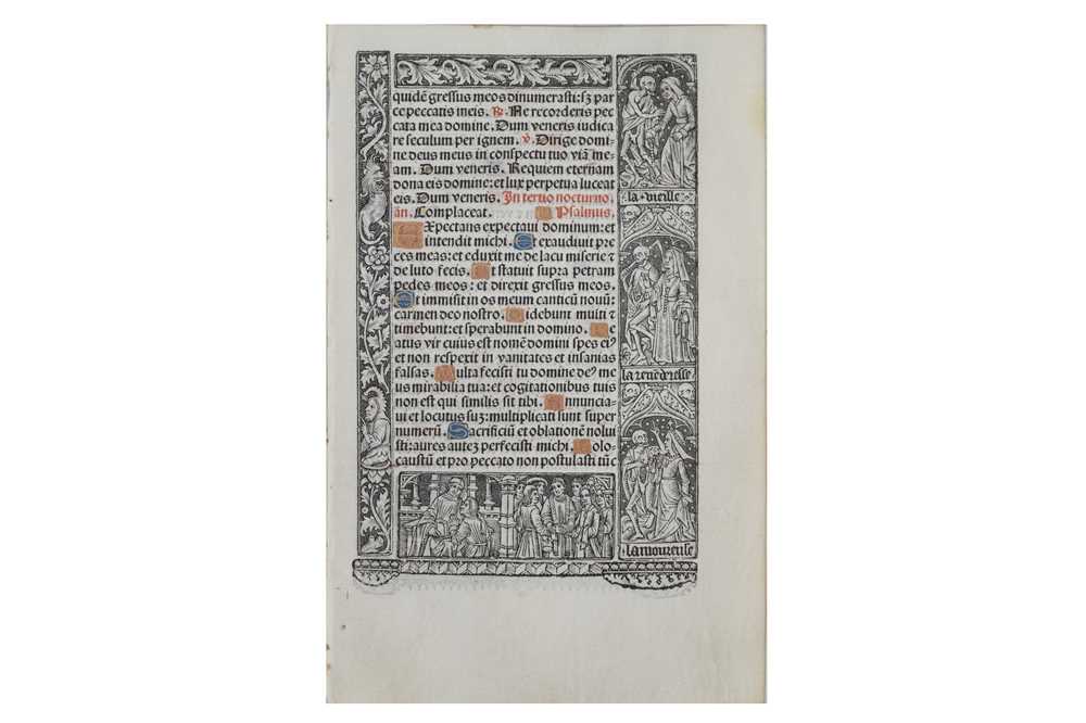 Lot 1504 - Early Continental single book leaves.