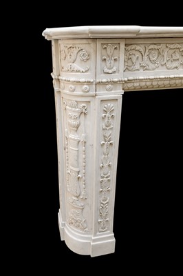 Lot 113 - A RENAISSANCE REVIVAL STYLE CARVED MARBLE CHIMNEYPIECE