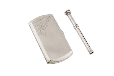 Lot 866 - AN EARLY 20TH CENTURY POLISH 800 STANDARD SILVER CIGARETTE CASE, WARSAW DATED 1930