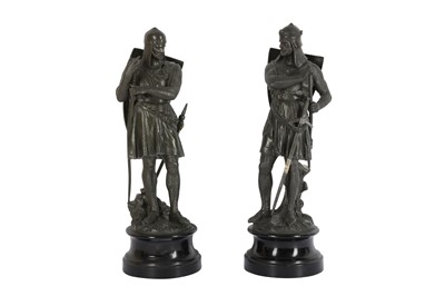 Lot 104 - A CONTINENTAL SPELTER FIGURE OF RICHARD I, LATE 19TH/EARLY 20TH CENTURY