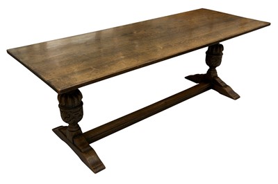 Lot 163 - AN OAK REFECTORY DINING TABLE, EARLY 20TH CENTURY