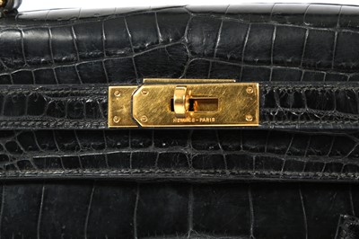 Lot 326 - Hermes Black Shiny Crocodile Kelly Selier 28