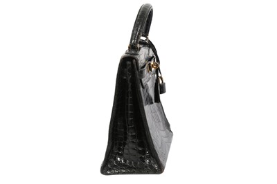 Lot 326 - Hermes Black Shiny Crocodile Kelly Selier 28