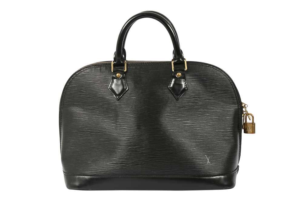 Louis Vuitton Alma MM Black Epi Leather Satchel Handbag