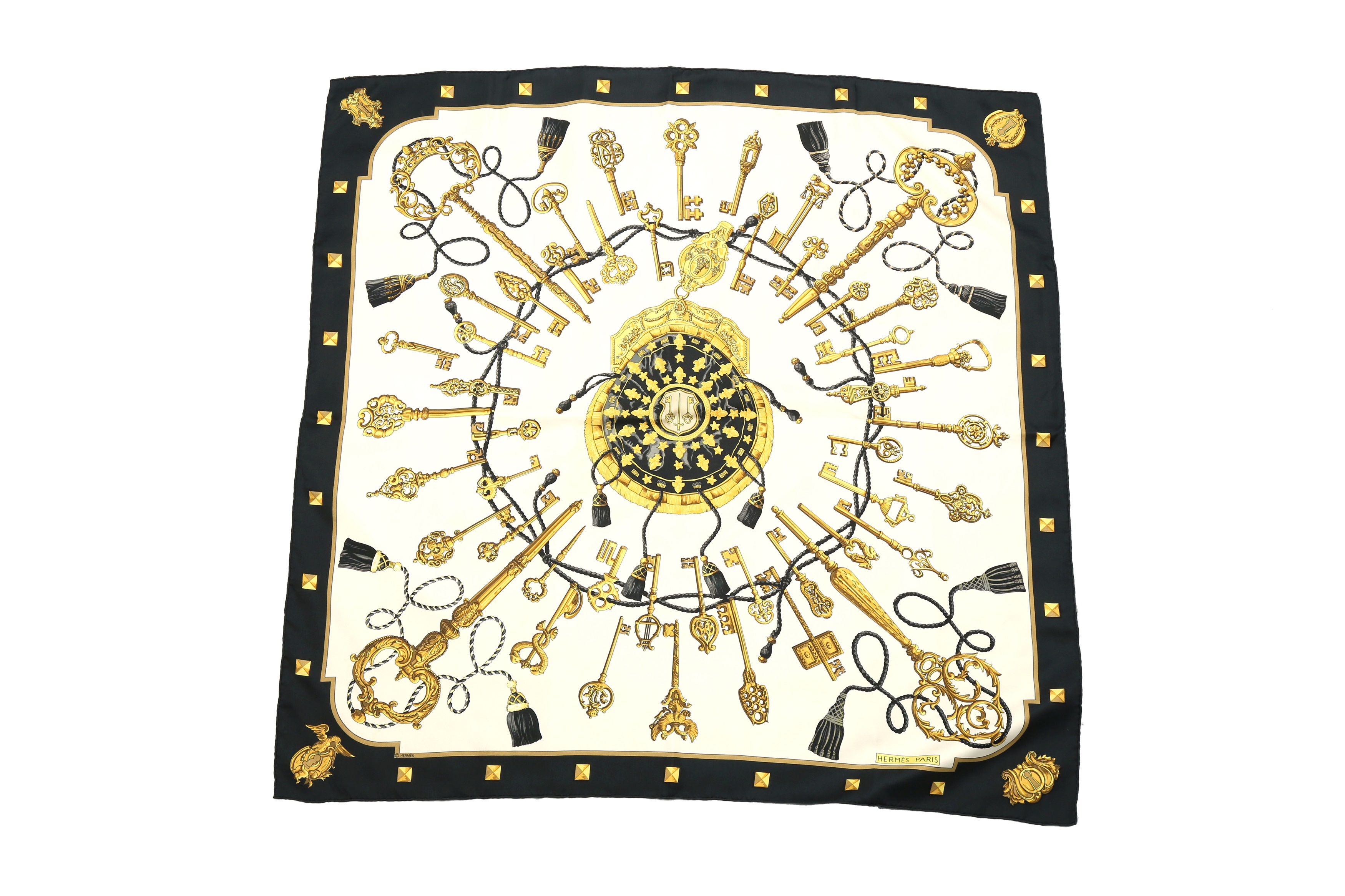 Lot 379 Hermes Silk Scarf 'Les Clefs' Silk Scarf