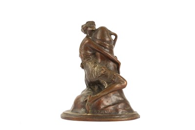 Lot 158 - AFTER BRUNO ZACH (1891-1935): A 20TH CENTUY EROTIC BRONZE OF A WOMAN HUGGING A PHALLUS 'THE EMBRACE'