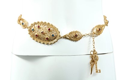 Lot 322 - Christian Dior Gold Openwork And Rope Chain Belt