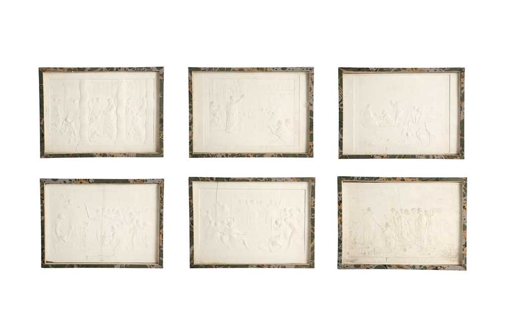 Lot 201 - JOHN HENNING (ENGLISH, 1771-1851): A SET OF SIX PLASTER RELIEFS AFTER RAPHAEL