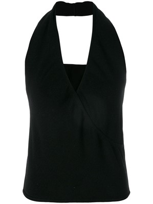 Lot 421 - Alaia Black Knitted Stretch Halter Neck Top - Size XS