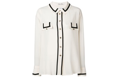 Lot 376 - Karl Lagerfeld Cream Monochrome Buttoned Shirt