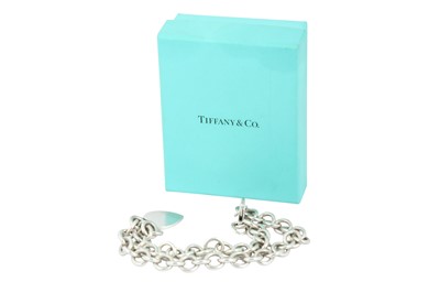 Lot 459 - Tiffany & Co. Silver Chain Link Heart Necklace