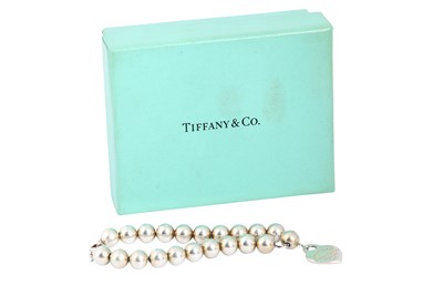 Lot 461 - Tiffany & Co. Silver Heart Beaded Bracelet