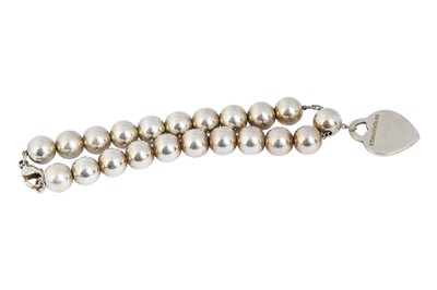 Lot 461 - Tiffany & Co. Silver Heart Beaded Bracelet