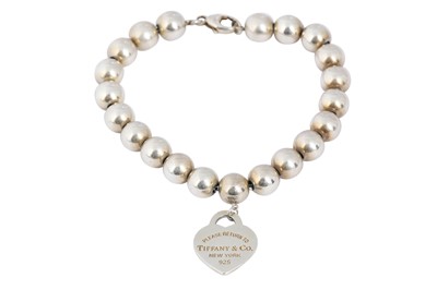 Lot 461 - Tiffany & Co. Silver Heart Beaded Bracelet