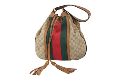 Lot 169 - Gucci Monogram Web Bucket Hobo Bag
