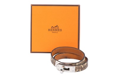 Lot 231 - Hermes Kelly Double Tour Ombre Lizard Bracelet - Size T3