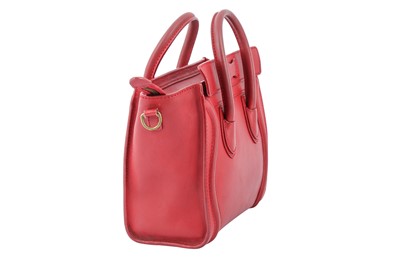 Lot 9 - Celine Red Nano Luggage Bag