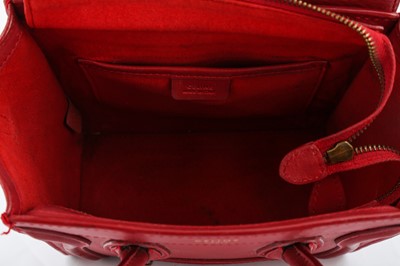 Lot 9 - Celine Red Nano Luggage Bag