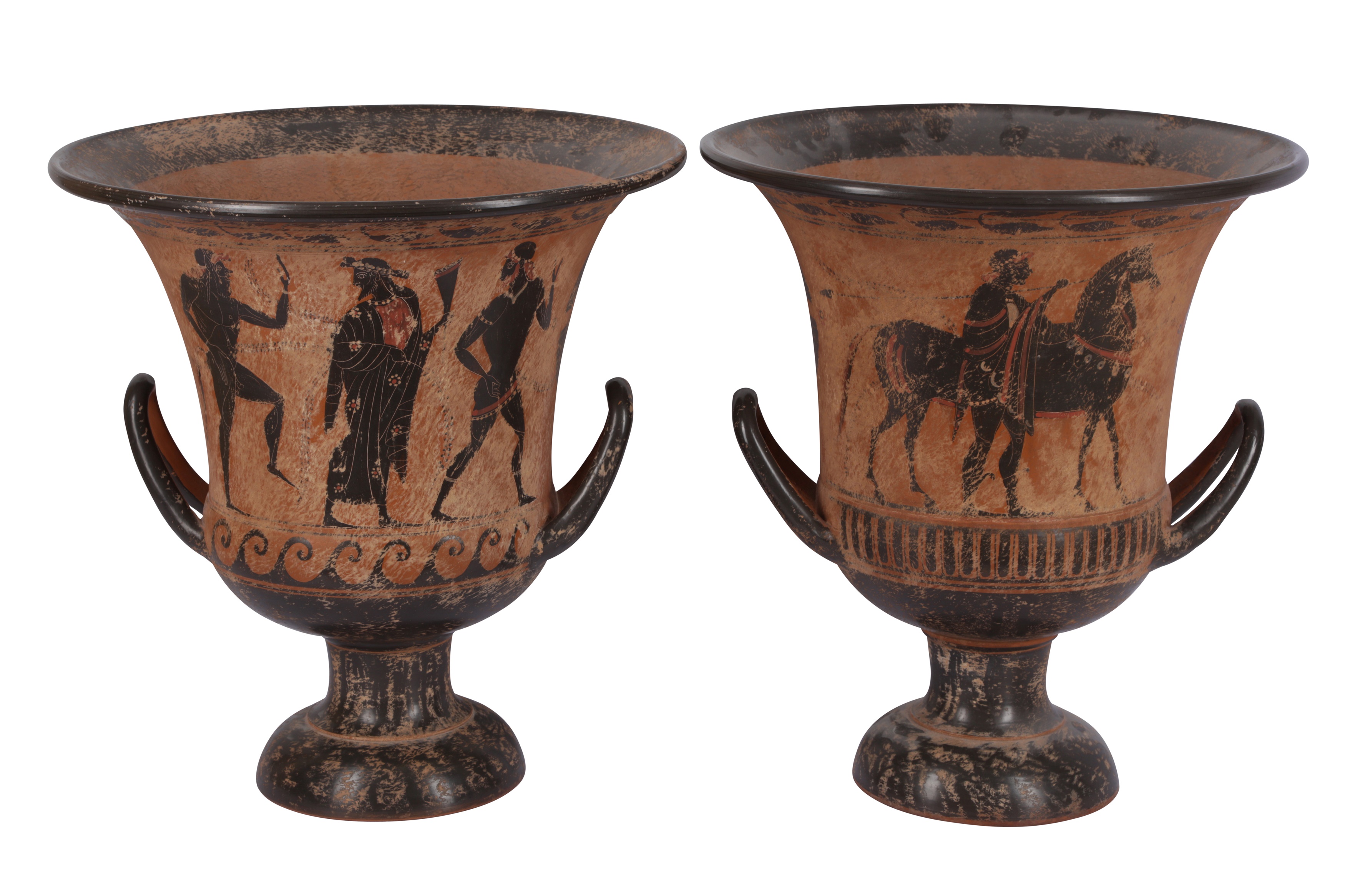 Lot 1 A PAIR OF ATTIC STYLE VASES, AFTER THE ANTIQUE