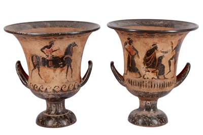 Lot 1 - A PAIR OF ATTIC STYLE VASES, AFTER THE ANTIQUE