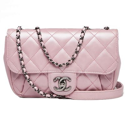 Lot 28 - Chanel Metallic Pink Mini Crossbody Flap Bag
