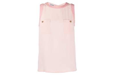 Lot 33 - Chanel Baby Pink Silk Sleeveless Shell Top