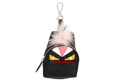 Lot 489 - Fendi Black Bug Mini Backpack Bag Charm