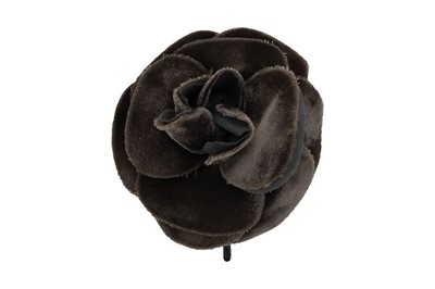 Lot 203 - Chanel Brown Camellia Flower Pin Brooch