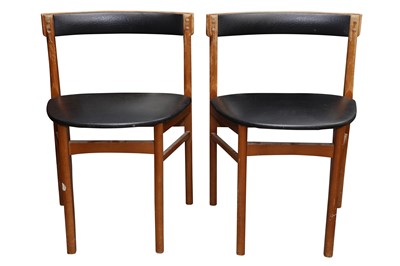 Lot 245 - MANNER OF HANS OLSEN (DENMARK 1919-1992), A PAIR OF STAINED BEECH DINING CHAIRS, CIRCA 1960S