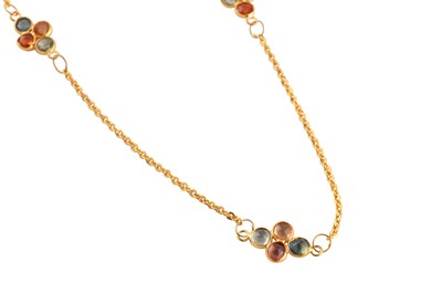 Lot 25 - A multi-coloured sapphire necklace