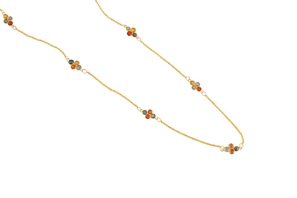 Lot 25 - A multi-coloured sapphire necklace